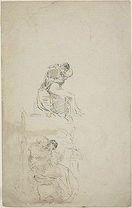 Kaksi istuvaa syleilevää paria tekijältä Jean Baptiste Carpeaux