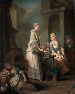 Kukkatyttö, c1795-c1799. tekijältä Jean Baptiste Charpentier the Elder