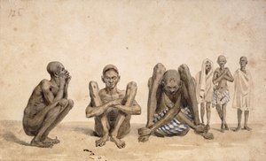 Rio Janeiron mustat, noin 1825-6 (akvarelli). tekijältä Jean Baptiste Debret