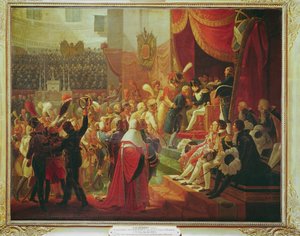 Kunniakuningaslegioonan ristin ensimmäinen jako Les Invalidesin kirkossa ... tekijältä Jean Baptiste Debret