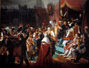 Ensimmäinen kunnialegioonan ristien jako Invalidien kirkolle 14. heinäkuuta tekijältä Jean Baptiste Debret