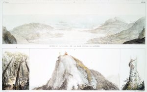 Panoraama Rio de Janeiron lahdelle (käsinvärinen lito) tekijältä Jean Baptiste Debret