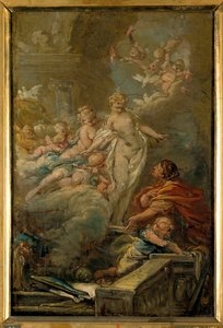 Pygmalion ja Galatee luonnos Jean Baptiste Deshays (1729-1765) 17th century Sun. 0,49 x 0,33 m. Taidemuseokierrokset