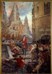 Chevalier Roze Montee des Aroulesissa Marseillessa Nicola Roze (1675-1733) vapauttaa Marseillen Armoulesin kaupunginosan tuhoeläinten ruumiista vuoden 1720 suuren ruton aikana. Jean-Baptiste Duffaud