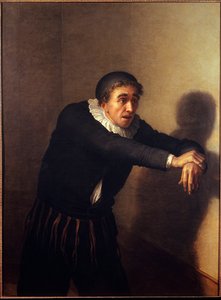 Grandmesnil Harpagonin roolissa Koomikko Grandmesnil (salanimi Jean-Baptiste Fauchard) (1737-1816) esittää Harpagonin hahmoa Molieren näytelmässä "L