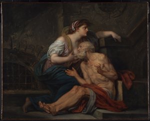 Cimon ja Pero: "Roomalainen hyväntekeväisyys" tekijältä Jean Baptiste Greuze