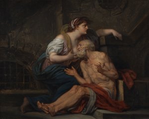 Cimon ja Pero: "Roomalainen hyväntekeväisyys" tekijältä Jean Baptiste Greuze