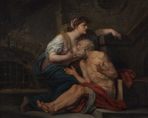 Cimon ja Pero: "Roomalainen hyväntekeväisyys" tekijältä Jean Baptiste Greuze