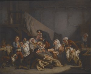 Vanhan miehen kuolema (öljy kankaalle) tekijältä Jean Baptiste Greuze