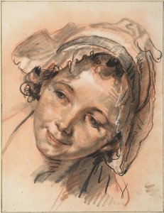 Hymyilevän tytön pää tekijältä Jean Baptiste Greuze