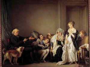 Hoito ja nuori leski Jean Baptiste Greuzen (1725-1805) maalaus 1700-luku tekijältä Jean Baptiste Greuze
