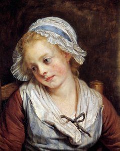 Muotokuva neito Jean-Baptiste Greuzen (1725-1805) maalaus. 1765. Dim. 0,45x0,37 m. Chantilly, Musee Conde - Nuoren tytön muotokuva. Jean-Baptiste Greuzen (1725-1805) maalaus. 1765. 0,45 x 0,37 m. Conde-museo, Chantilly, Ranska tekijältä Jean Baptiste Greuze