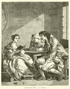 Romaanin lukeminen tekijältä Jean Baptiste Greuze