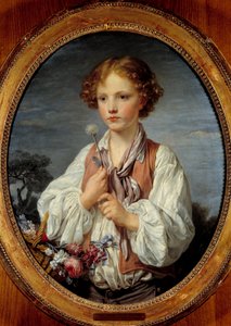 Jean Baptiste Greuzen (1725-1805) nuori poika kukkakorissa 1761 tekijältä Jean Baptiste Greuze