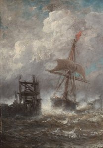 Merimaisema laivan kanssa, 1870