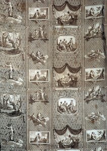 Psyykeä ja amoria edustava kuvakudos. Jean-Baptiste Huetin (1745-1811) piirroksesta tekijältä Jean Baptiste Huet