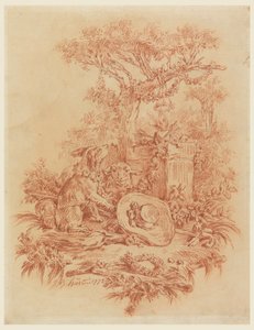 Piirros, Pastorale, 1772 tekijältä Jean Baptiste Huet