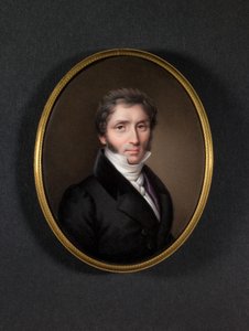 Mies tummassa takissa (emali kuparille) tekijältä Jean Baptiste Joseph Duchesne