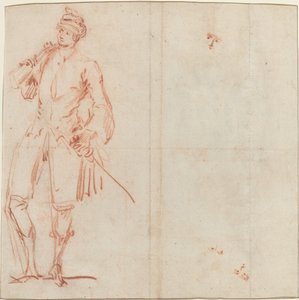 Gentlemaniksi pukeutunut sarjakuvanäyttelijä [recto] tekijältä Jean-Baptiste Joseph Pater