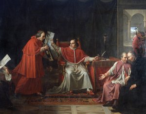 Paavi Pius VII:n (1742 - 1823) allekirjoitus Ranskan ja Pyhän piirityksen (Saint Siege) välisen konkordaatin 15. elokuuta