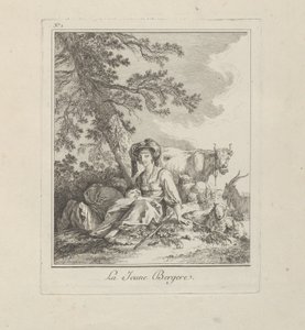 Nuori paimentar, toinen levy julkaisusta Miscellaneous Clothing of the Northern Peoples tekijältä Jean Baptiste Le Prince
