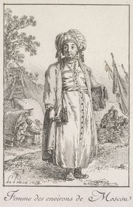 Nainen Moskovan esikaupunkialueelta, 1768. tekijältä Jean Baptiste Le Prince