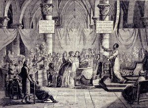 Teofilantropialahkon jäsenten kastaminen vuosina 1796-1800.