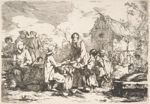 Village Market Place Village Market, 1700-luku. tekijältä Jean Baptiste Marie Pierre