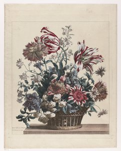 Kori kukilla Bloemenmand tekijältä Jean Baptiste Monnoyer