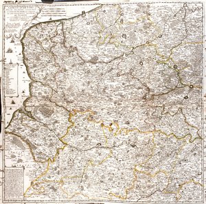 Artoisin (Ranska) ja Flanderin (Belgia, Alankomaat) kartta (kaiverrus tekijältä Jean Baptiste Nolin