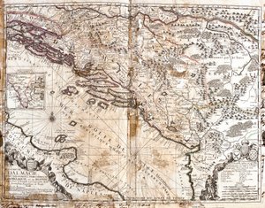Dalmatian kuningaskunnan kartta (nykyinen Kroatia ja Montenegro), Venetsianlahden rannikolla (Adrianmeri) (kaiverrus