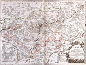 Namurin maakunnan kartta (Belgia) (kaiverrus tekijältä Jean Baptiste Nolin