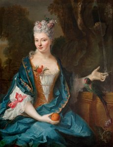 ranska: Dame assise dans un jardin tekijältä Jean Baptiste Oudry