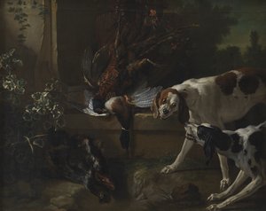 Koirat luonnonvaraisten lintujen ja riistan kanssa tekijältä Jean Baptiste Oudry