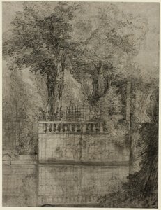 Lattice Work and Reflecting Pool Arcueilissa tekijältä Jean Baptiste Oudry