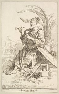 Kiinalainen taikuri, 1738-45. tekijältä Jean Baptiste Perronneau