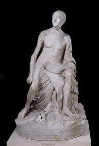 Voltairen (1694-1778) istuva patsas 1776 (marmori)