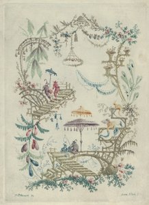 Chinoiserie uudesta kiinalaisten arabeskimuistikirjojen sarjasta, 1790-1799. tekijältä Jean Baptiste Pillement