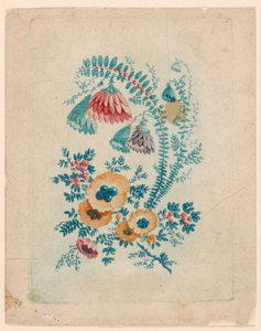 Fantastinen kukka-aihe "New Suite of Ideal Flower Notebooksista" tekijältä Jean Baptiste Pillement