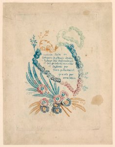 "Nouvelle Suite de Cahiers de fleurs iéales" otsikkosivu tekijältä Jean Baptiste Pillement