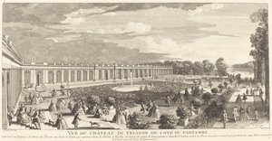 Näkymä Chateau de Trianonille Parterren puolelta tekijältä Jean Baptiste Rigaud