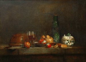 Kulho oliiveja tekijältä Jean-Baptiste Simeon Chardin
