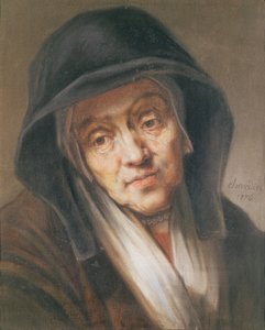 Kopio Rembrandtin muotokuvasta hänen äidistään, 1776 (pastelli paperille)
