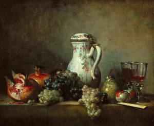 Rypäleet ja granaattiomenat tekijältä Jean-Baptiste Simeon Chardin