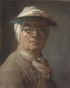 Omakuva silmävarjolla, 1775. tekijältä Jean Baptiste Simeon Chardin