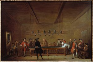Jean Baptiste Simeon Chardin (1699-1779) Pool Party Painting -maalaus 1725 su. 0,55x0,83 m Pariisi, Musee Carnavalet tekijältä Jean Baptiste Simeon Chardin