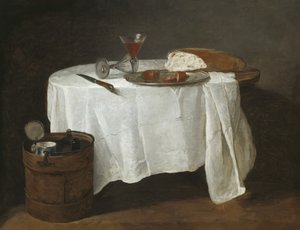Valkoinen pöytäliina, 1731-32 tekijältä Jean-Baptiste Simeon Chardin