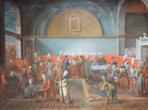 Illallinen palatsissa suurlähettilään kunniaksi tekijältä Jean Baptiste Vanmour