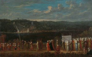 Hääkulkue Bosporinsalmella turkkilaiset häät tekijältä Jean Baptiste Vanmour