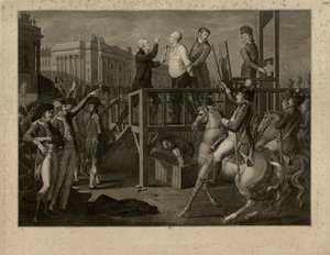 Ludvig XVI:n teloitus Place de la Revolutionissa 21. tammikuuta 1793, noin 1794.